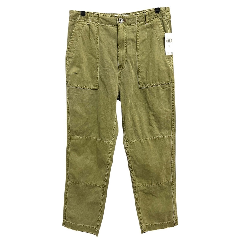 Anthropologie Utility Pants Womens 29 Moss Green Distressed‎ Workwear Trousers